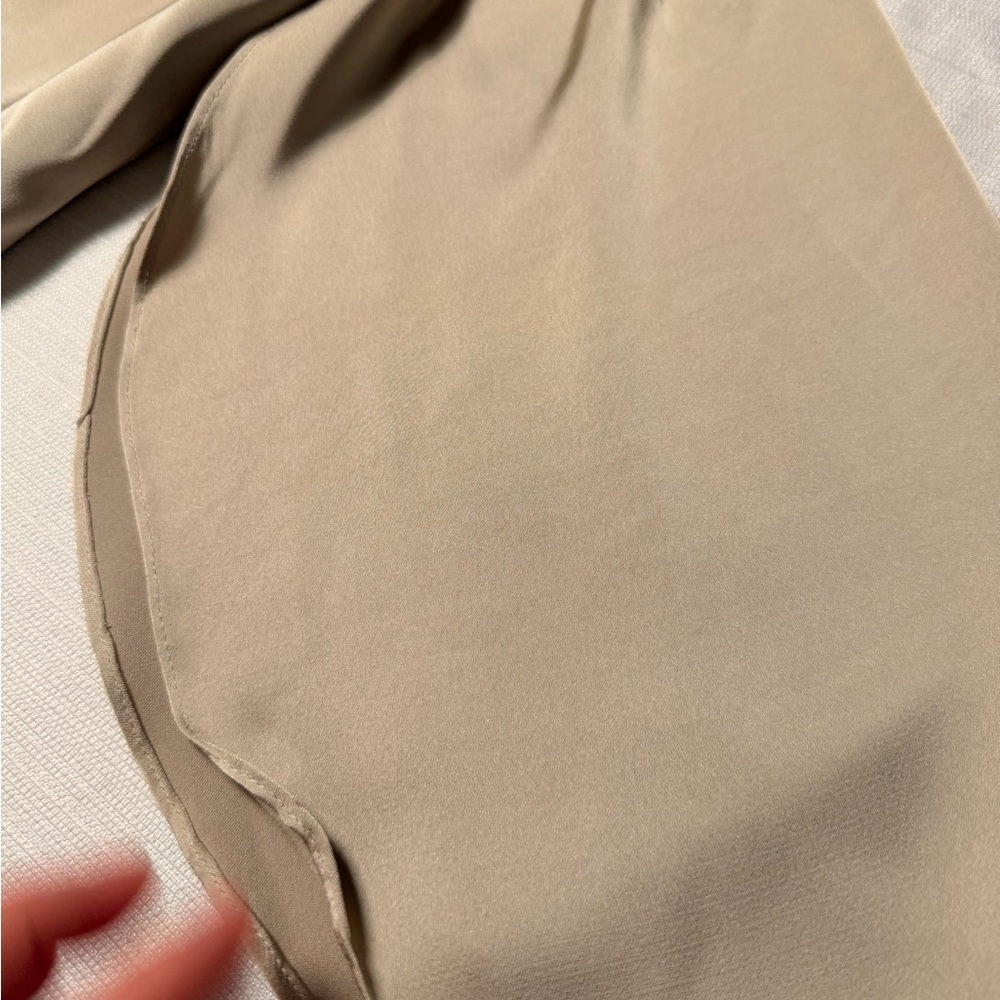 Birdy Grey One-Shoulder Satin Gown in Champagne Beige - Picture 6 of 16